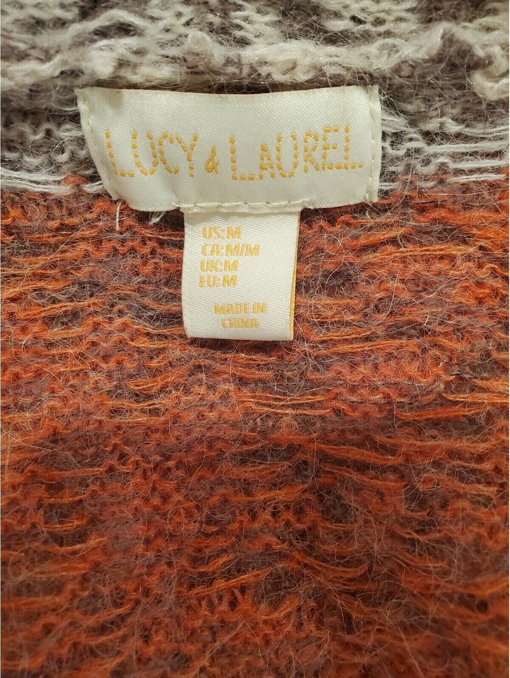 Lucy & Laurel Sweater Size Medium M Open Front Cardigan Alpaca Wool Blend - Picture 5 of 5